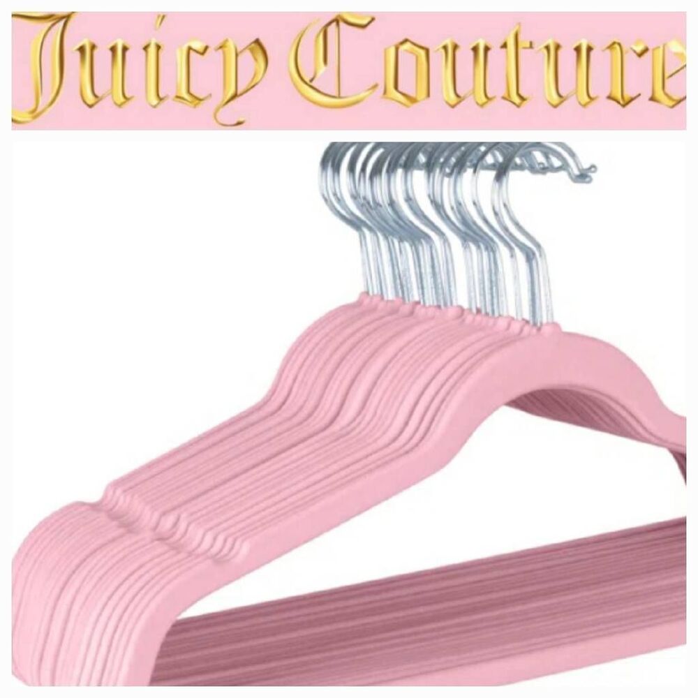 Juicy Couture Home Set Of 10 Notched Shoulder Space Saving Hangers